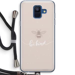 CaseCompany Be(e) kind: Samsung Galaxy A6 (2018) Transparant Hoesje met koord