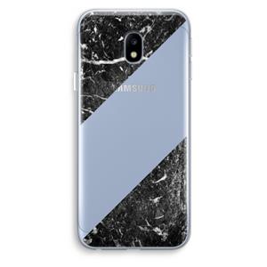 CaseCompany Zwart marmer: Samsung Galaxy J3 (2017) Transparant Hoesje