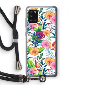CaseCompany Tropisch 2: Samsung Galaxy A31 Transparant Hoesje met koord