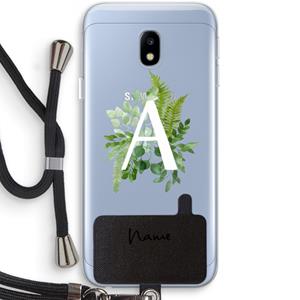 CaseCompany Green Brush: Samsung Galaxy J3 (2017) Transparant Hoesje met koord