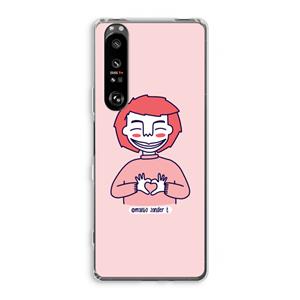 CaseCompany Hartje: Sony Xperia 1 III Transparant Hoesje