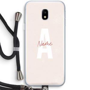 CaseCompany Strawberry Milkshake: Samsung Galaxy J3 (2017) Transparant Hoesje met koord