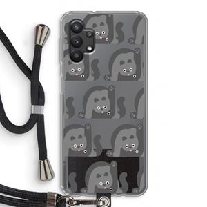 CaseCompany Cats: Samsung Galaxy A32 5G Transparant Hoesje met koord