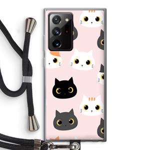 CaseCompany Katten: Samsung Galaxy Note 20 Ultra / Note 20 Ultra 5G Transparant Hoesje met koord