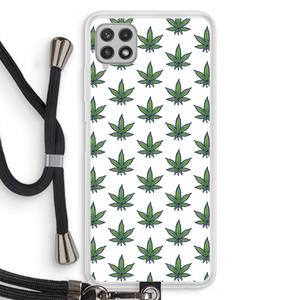 CaseCompany Weed: Samsung Galaxy A22 4G Transparant Hoesje met koord
