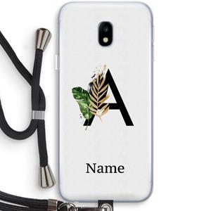 CaseCompany Charcoal Flora: Samsung Galaxy J3 (2017) Transparant Hoesje met koord