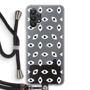 CaseCompany Eyes pattern: Samsung Galaxy A32 5G Transparant Hoesje met koord