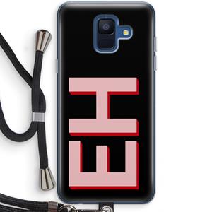 CaseCompany Monogram: Samsung Galaxy A6 (2018) Transparant Hoesje met koord