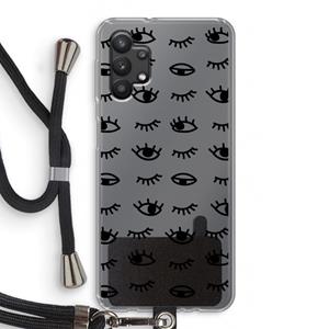 CaseCompany Eye pattern #2: Samsung Galaxy A32 5G Transparant Hoesje met koord