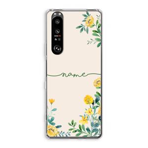 CaseCompany Gele bloemen: Sony Xperia 1 III Transparant Hoesje