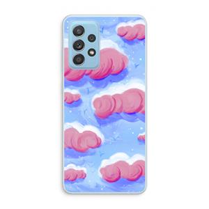 CaseCompany Roze wolken met vogels: Samsung Galaxy A73 Transparant Hoesje