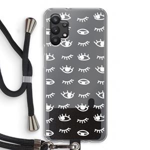 CaseCompany Eye pattern #3: Samsung Galaxy A32 5G Transparant Hoesje met koord