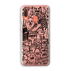 CaseCompany Vexx Black Mixtape: Samsung Galaxy A20e Transparant Hoesje