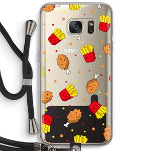 CaseCompany Chicken 'n Fries: Samsung Galaxy S7 Transparant Hoesje met koord
