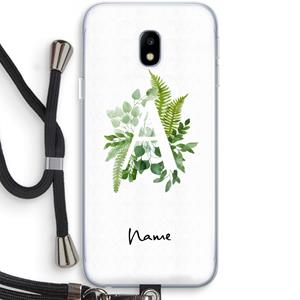 CaseCompany Green Brush: Samsung Galaxy J3 (2017) Transparant Hoesje met koord