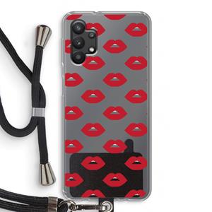 CaseCompany Lips: Samsung Galaxy A32 5G Transparant Hoesje met koord