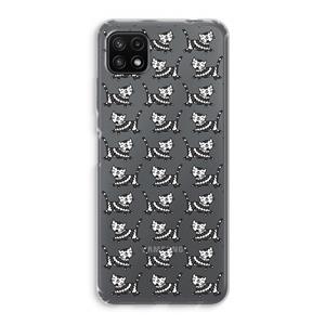 CaseCompany Zwarte poes: Samsung Galaxy A22 5G Transparant Hoesje