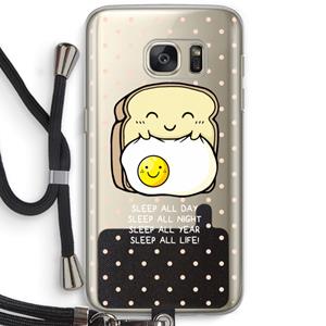 CaseCompany Sleep All Day: Samsung Galaxy S7 Transparant Hoesje met koord