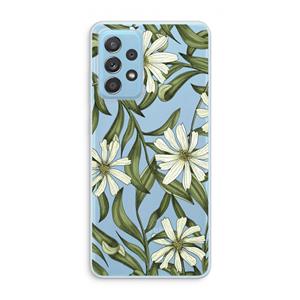 CaseCompany Wit bloemenpatroon: Samsung Galaxy A73 Transparant Hoesje