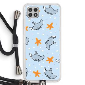 CaseCompany Manta: Samsung Galaxy A22 4G Transparant Hoesje met koord