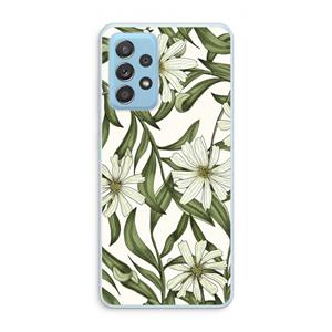 CaseCompany Wit bloemenpatroon: Samsung Galaxy A73 Transparant Hoesje