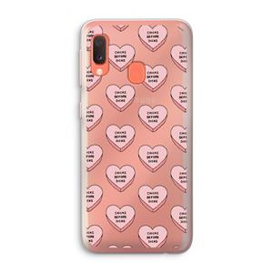 CaseCompany Chicks before dicks: Samsung Galaxy A20e Transparant Hoesje