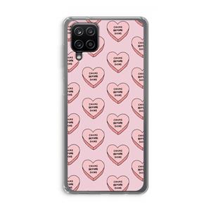 CaseCompany Chicks before dicks: Samsung Galaxy A12 Transparant Hoesje