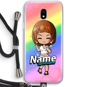 CaseCompany Chibi Maker vrouw: Samsung Galaxy J3 (2017) Transparant Hoesje met koord