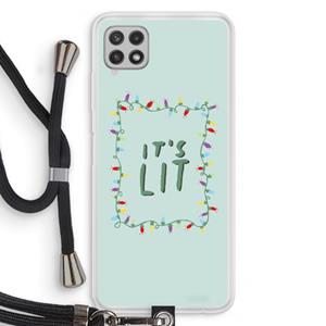 CaseCompany It's Lit: Samsung Galaxy A22 4G Transparant Hoesje met koord