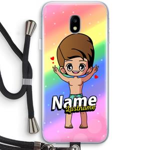 CaseCompany Chibi Maker man: Samsung Galaxy J3 (2017) Transparant Hoesje met koord