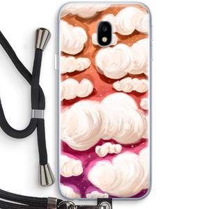 CaseCompany Katoen Wolken: Samsung Galaxy J3 (2017) Transparant Hoesje met koord