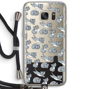 CaseCompany Poezen: Samsung Galaxy S7 Transparant Hoesje met koord