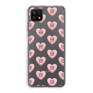 CaseCompany Chicks before dicks: Samsung Galaxy A22 5G Transparant Hoesje