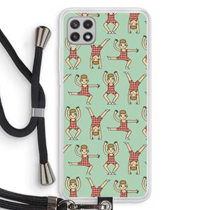 CaseCompany Gymboys: Samsung Galaxy A22 4G Transparant Hoesje met koord