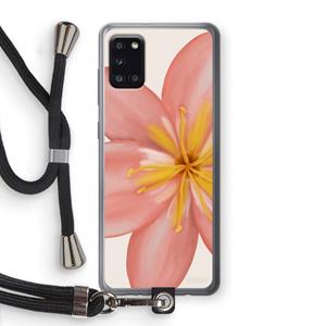 CaseCompany Pink Ellila Flower: Samsung Galaxy A31 Transparant Hoesje met koord