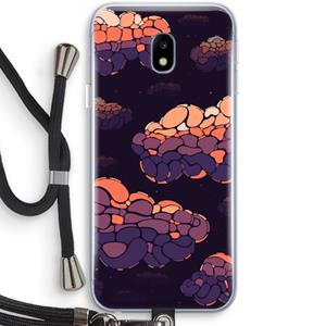 CaseCompany Patroon Wolken: Samsung Galaxy J3 (2017) Transparant Hoesje met koord