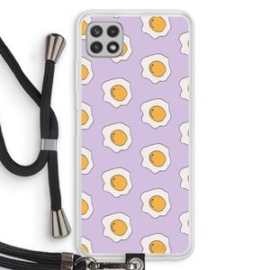CaseCompany Bacon to my eggs #1: Samsung Galaxy A22 4G Transparant Hoesje met koord