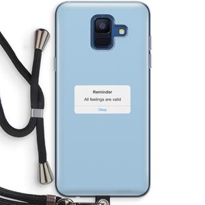 CaseCompany Reminder: Samsung Galaxy A6 (2018) Transparant Hoesje met koord
