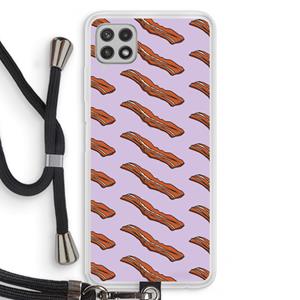 CaseCompany Bacon to my eggs #2: Samsung Galaxy A22 4G Transparant Hoesje met koord