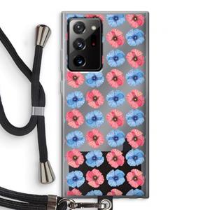 CaseCompany Klaproosjes: Samsung Galaxy Note 20 Ultra / Note 20 Ultra 5G Transparant Hoesje met koord