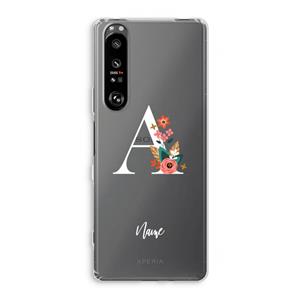 CaseCompany Pink Bouquet: Sony Xperia 1 III Transparant Hoesje