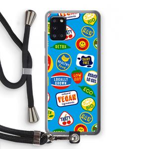 CaseCompany Fruitsticker: Samsung Galaxy A31 Transparant Hoesje met koord
