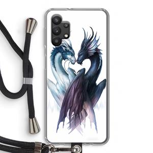 CaseCompany Yin Yang Dragons: Samsung Galaxy A32 5G Transparant Hoesje met koord