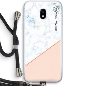 CaseCompany Marmer in stijl: Samsung Galaxy J3 (2017) Transparant Hoesje met koord