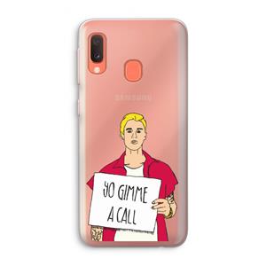CaseCompany Gimme a call: Samsung Galaxy A20e Transparant Hoesje