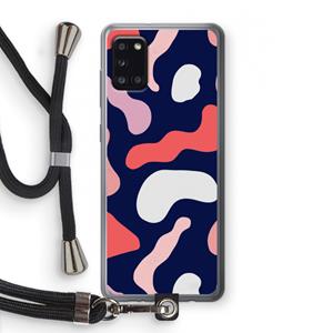CaseCompany Memphis Shapes Pink: Samsung Galaxy A31 Transparant Hoesje met koord