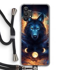 CaseCompany Wolf Dreamcatcher: Samsung Galaxy A32 5G Transparant Hoesje met koord