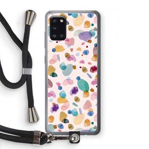 CaseCompany Terrazzo Memphis Pink: Samsung Galaxy A31 Transparant Hoesje met koord