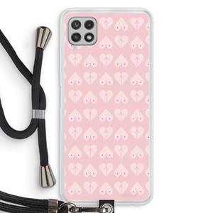 CaseCompany Ass 'n Titties: Samsung Galaxy A22 4G Transparant Hoesje met koord