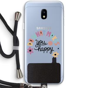 CaseCompany Happy days: Samsung Galaxy J3 (2017) Transparant Hoesje met koord